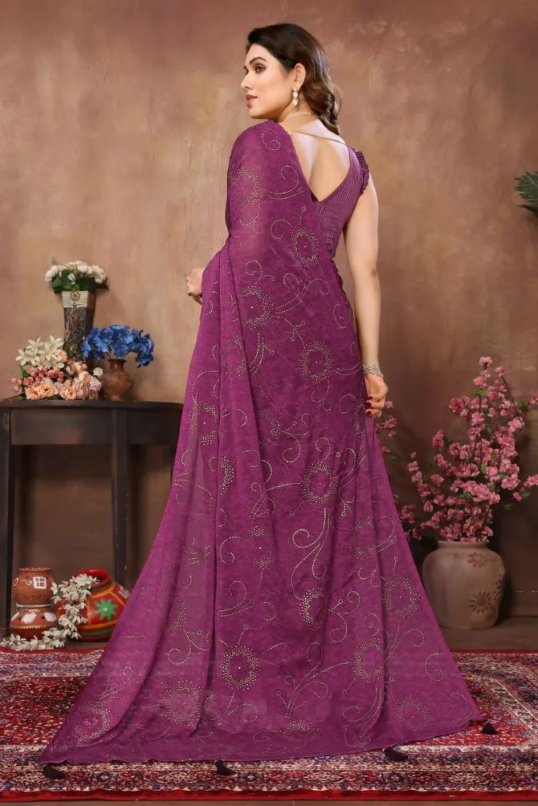 Aafreen Partywear Designer Purple Rangoli Silk Fancy Saree