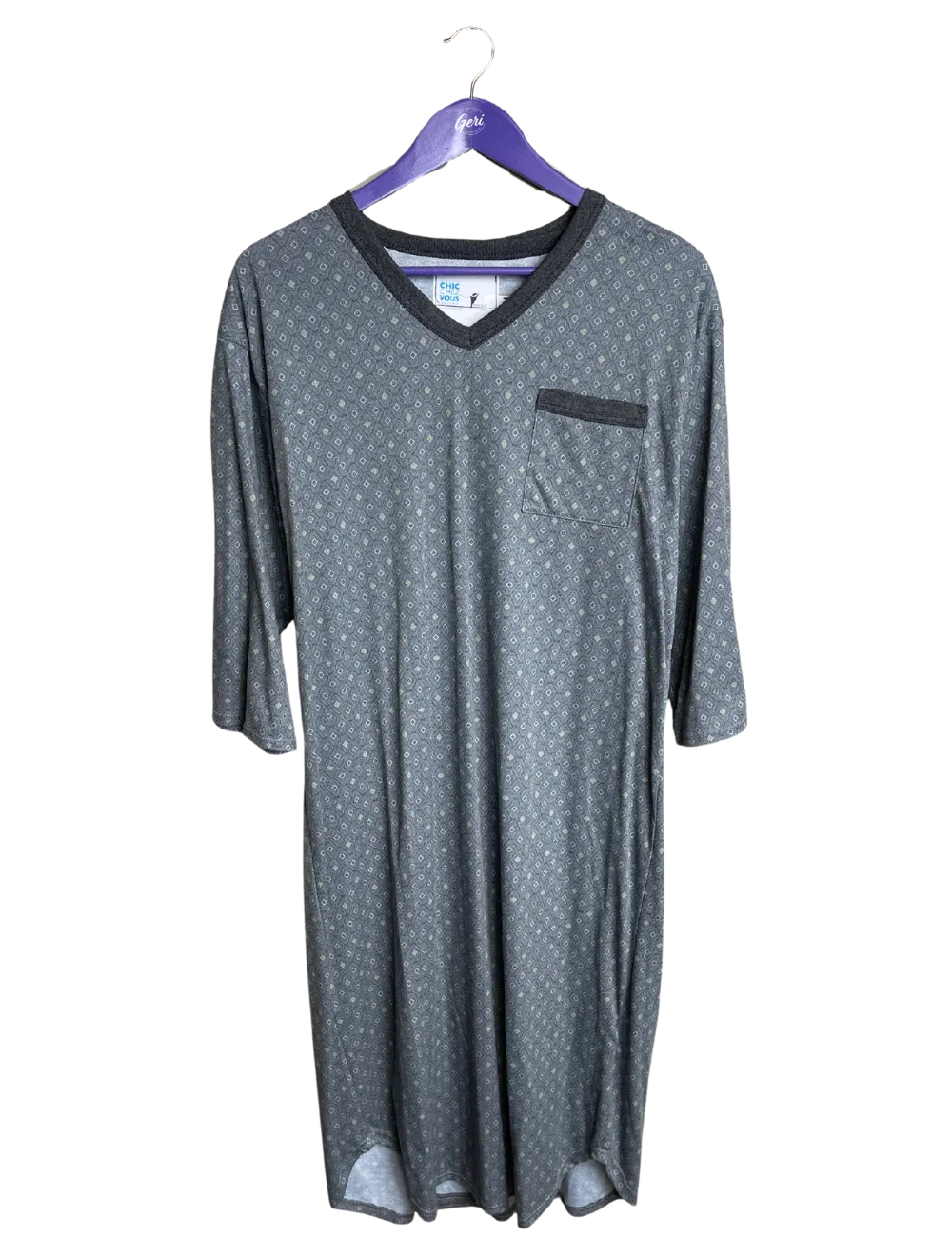 Adaptive Knit V-Neck Nightshirt