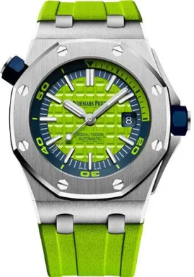 Audemars Piguet Royal Oak Offshore Diver Watch-Green Dial 42mm-15710ST.OO.A038CA.01