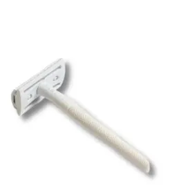 White BAREAYA Safety Razor for Effortless Shaving