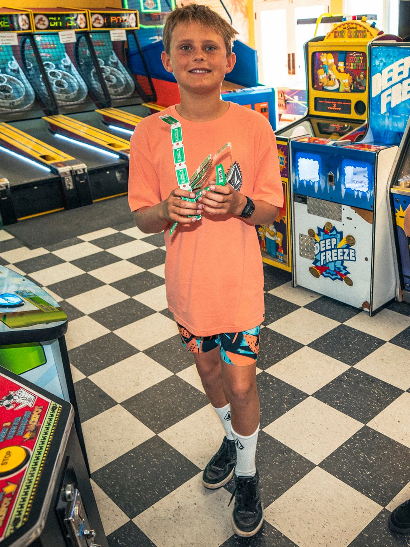 Big Boys Flamed Short Sleeve Tee - Turbo Orange