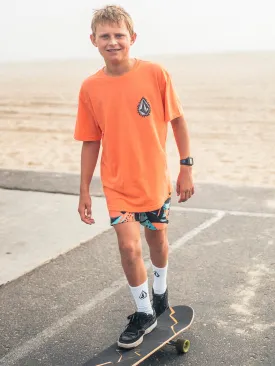 Big Boys Flamed Short Sleeve Tee - Turbo Orange