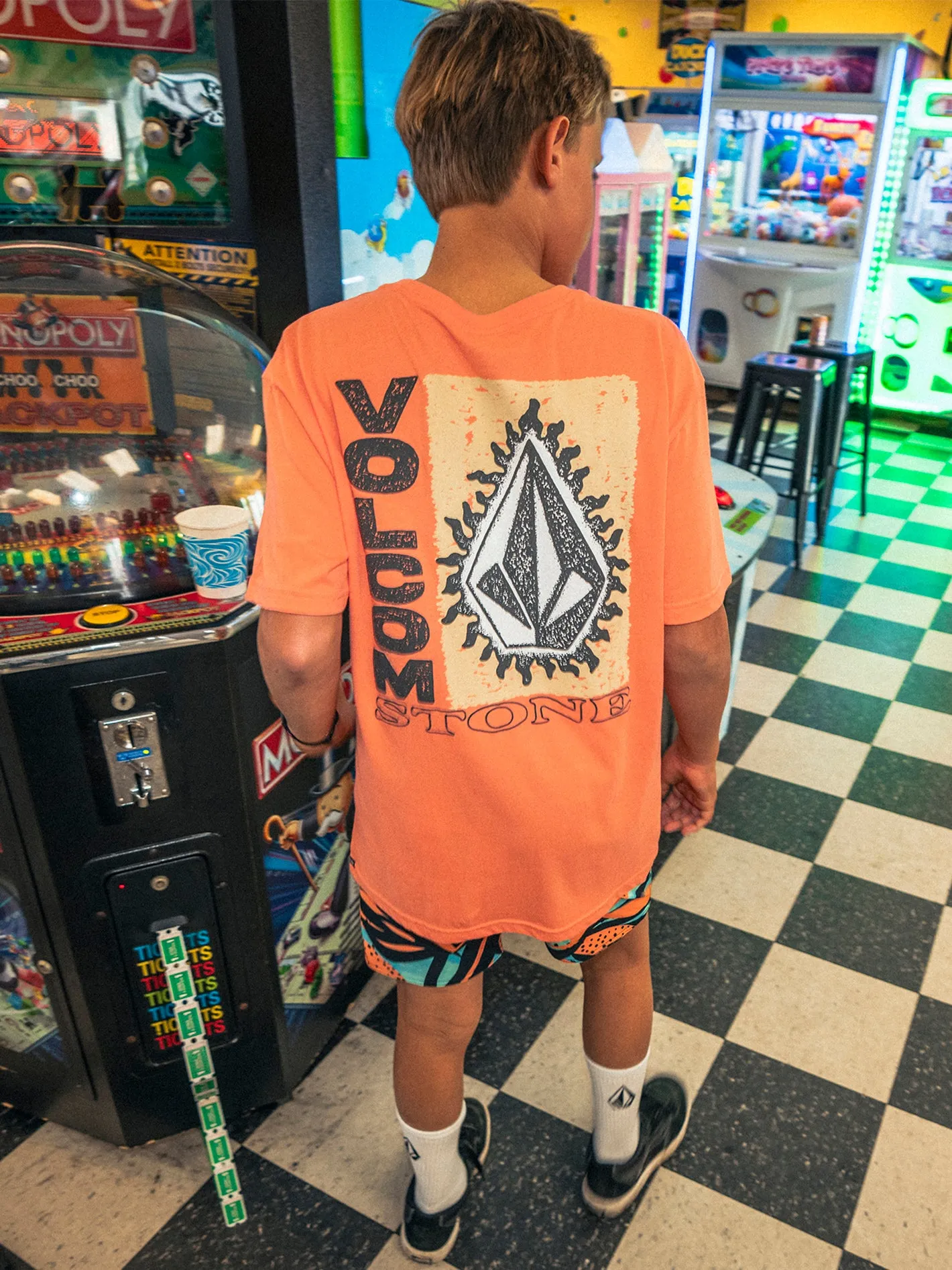 Big Boys Flamed Short Sleeve Tee - Turbo Orange