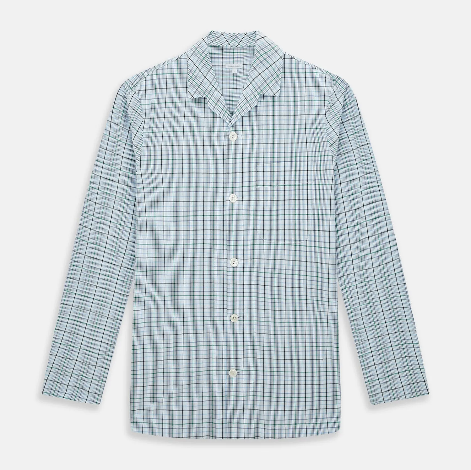 Blue and Green Multi Check Pyjama Shirt