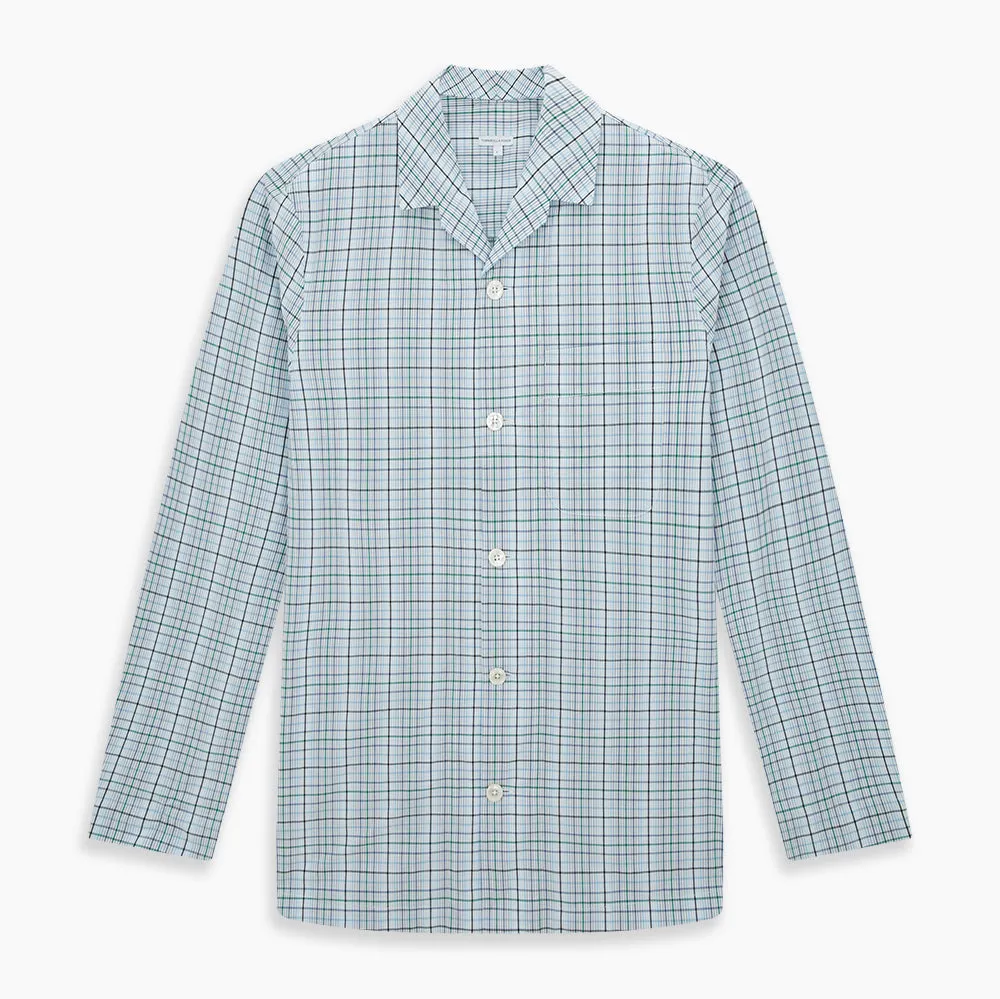 Blue and Green Multi Check Pyjama Shirt