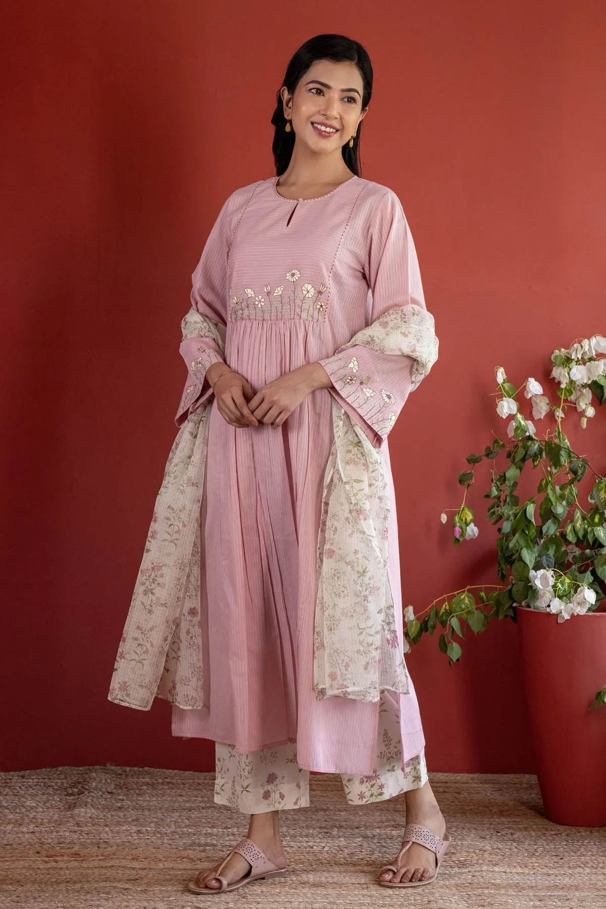 Blush Pink Embroidered Kurta