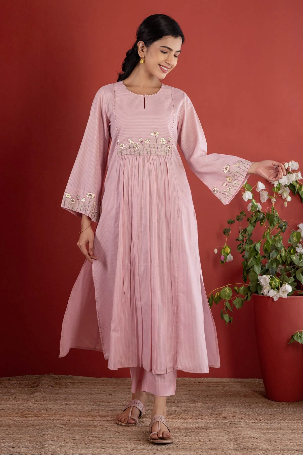 Blush Pink Embroidered Kurta