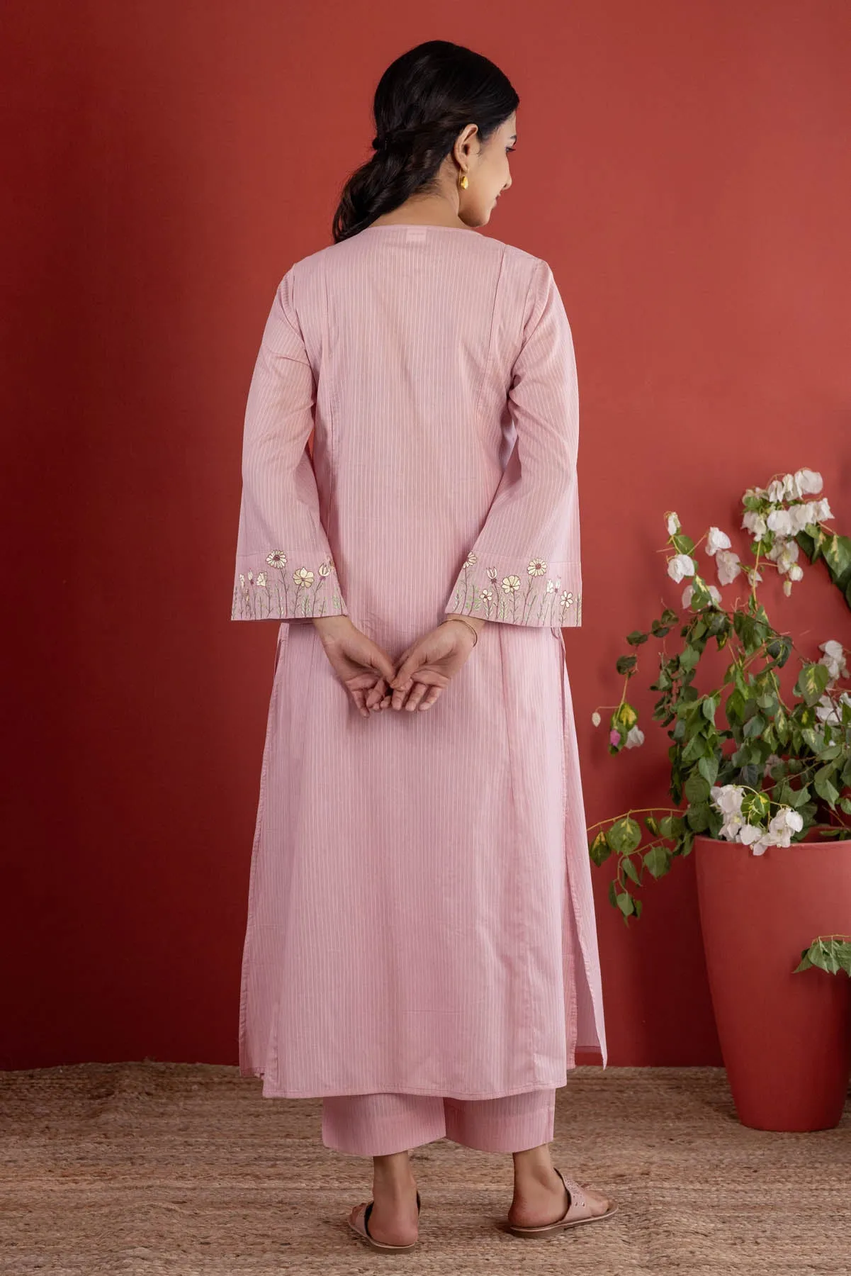 Blush Pink Embroidered Kurta