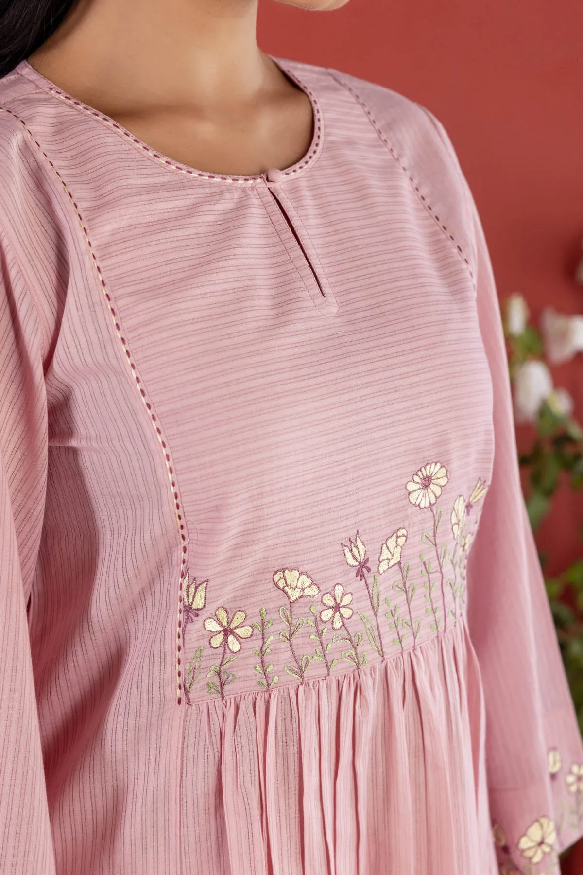 Blush Pink Embroidered Kurta