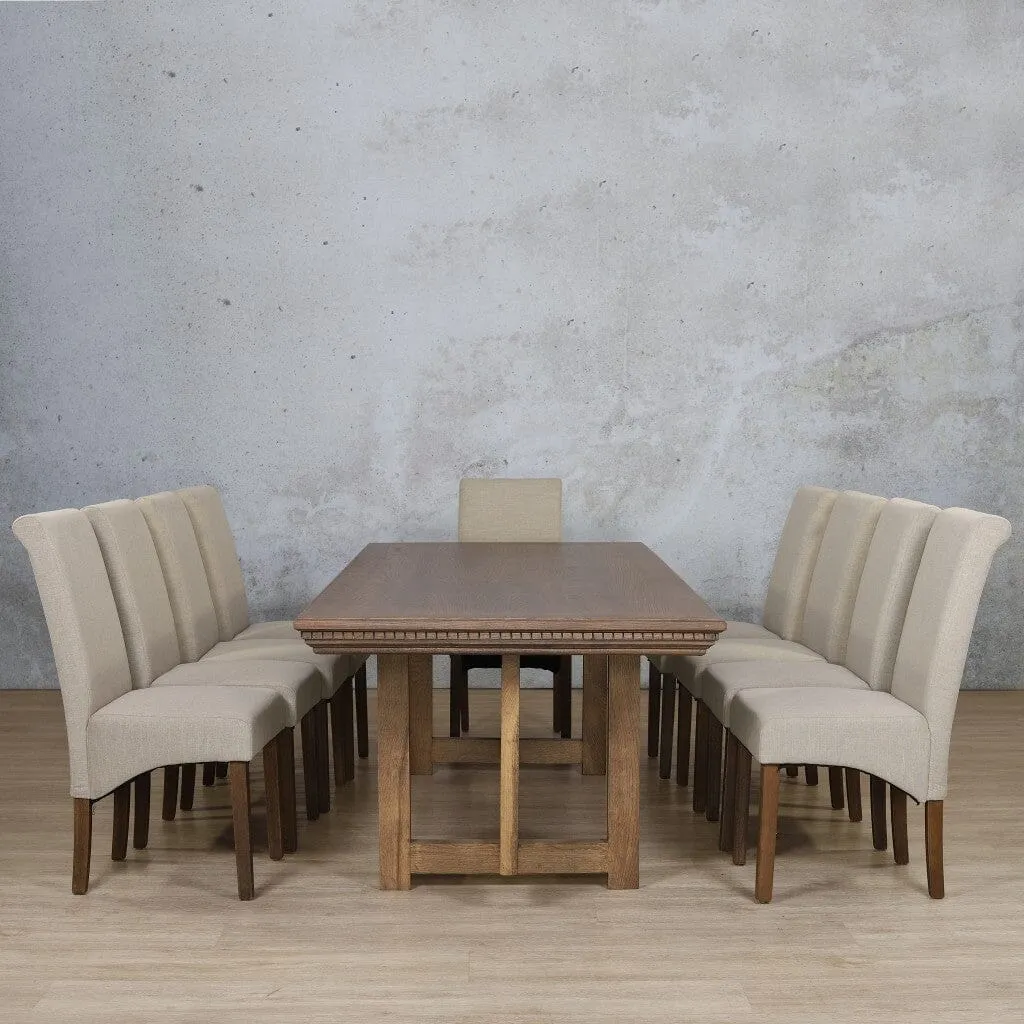 Bolton Fluted Wood Top & Windsor 10 Seater Dining Set