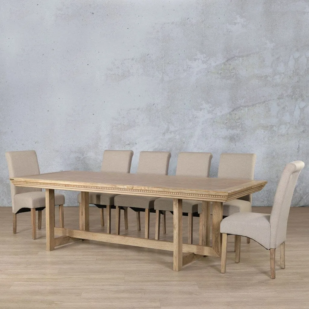 Bolton Fluted Wood Top & Windsor 10 Seater Dining Set