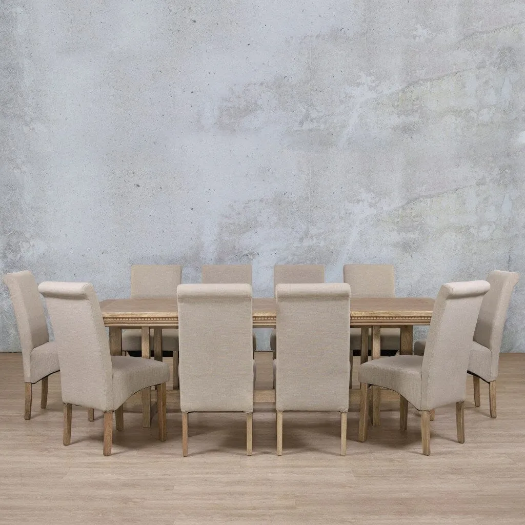 Bolton Fluted Wood Top & Windsor 10 Seater Dining Set