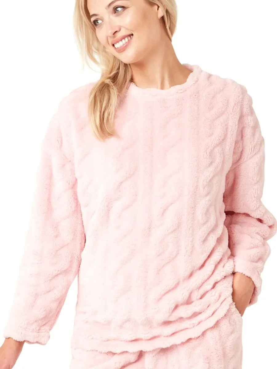 Cable Knit Fleece Pyjama Set