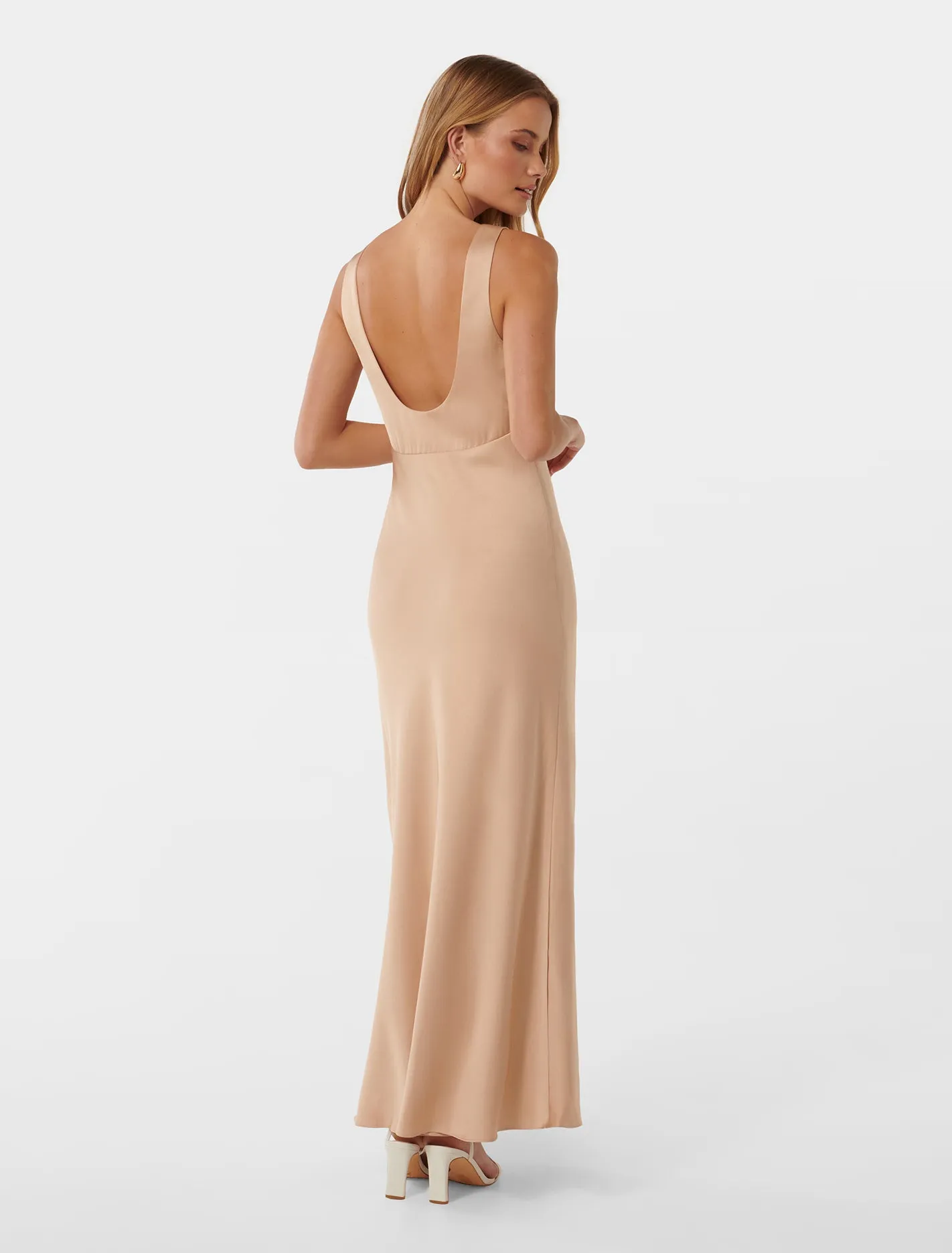 Cameron V Neck Satin Maxi Dress