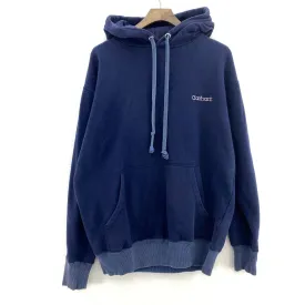 Carhartt Logo Vintage Navy Blue Hoodie Size L