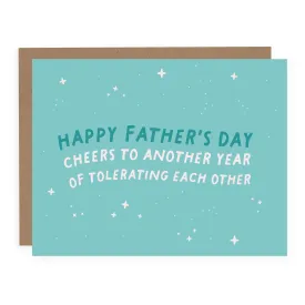 Cheers to Another Year of Tolerating Each Other | Fathers Day Card