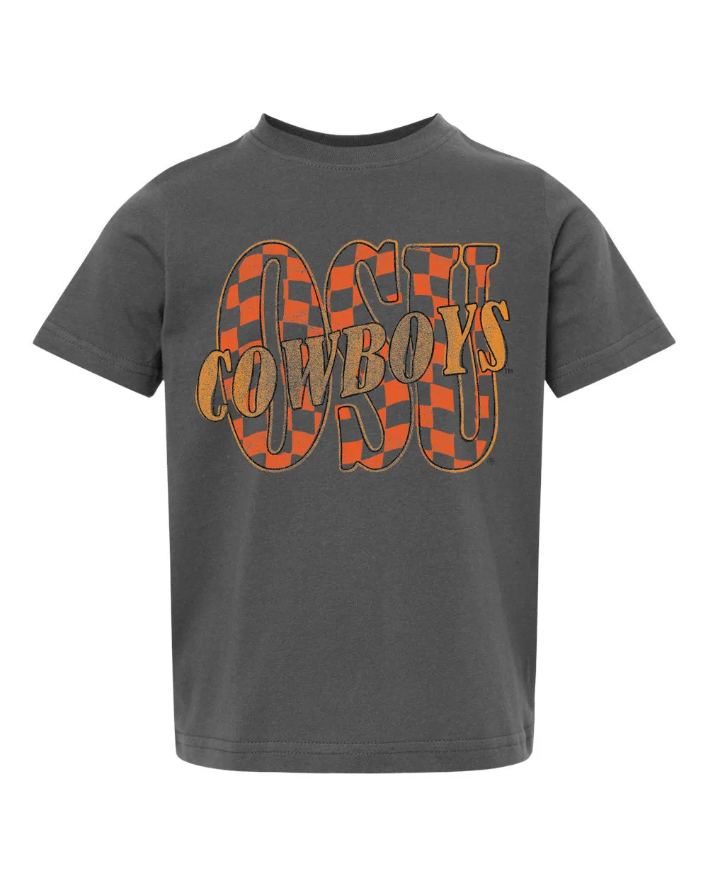 Children's OSU Twisted Check Charcoal Tee