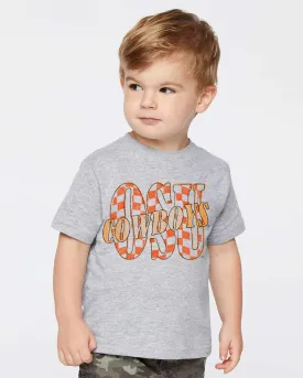 Children's OSU Twisted Check Heather Gray Tee