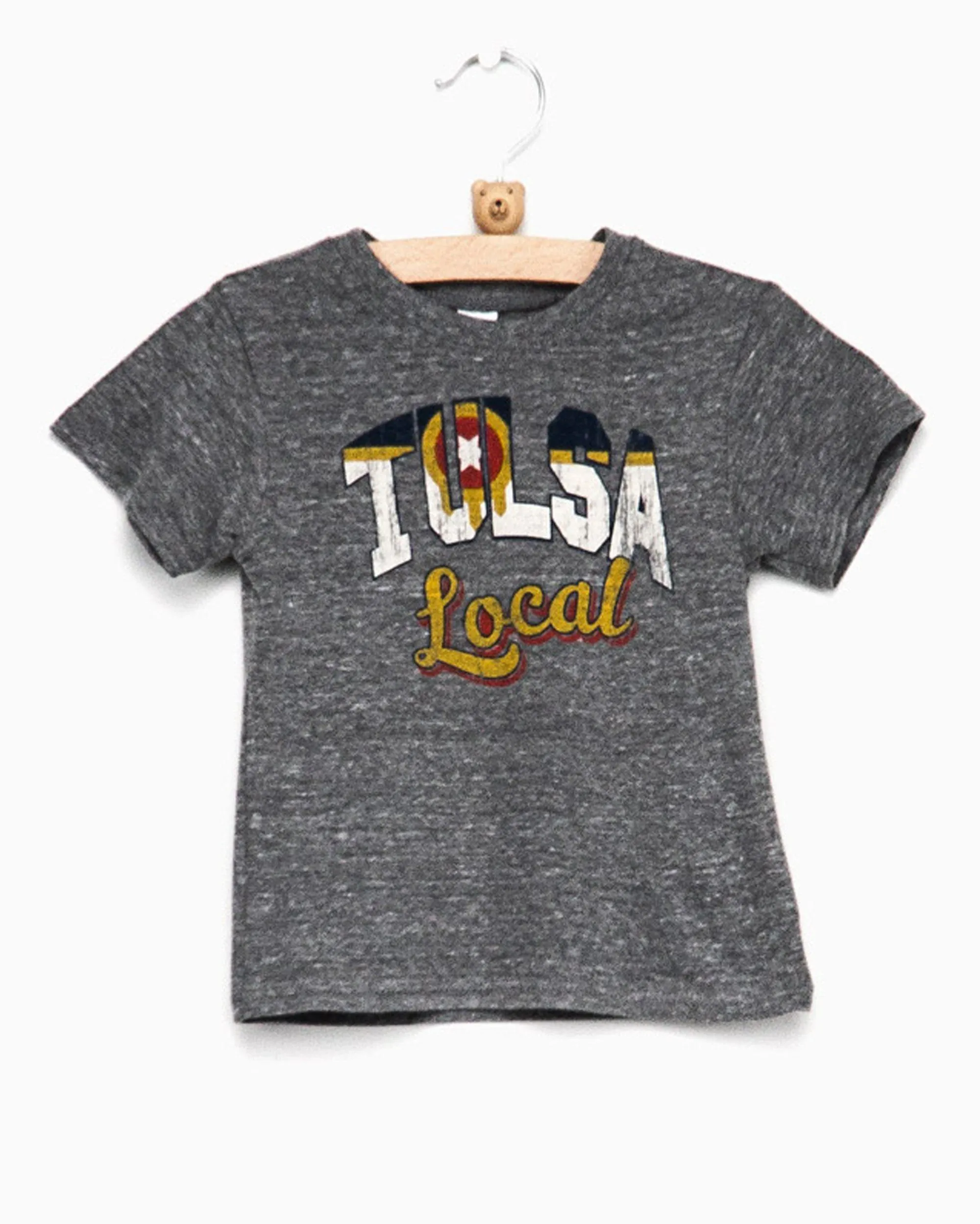 Children's Tulsa Local Flag Gray Tri-blend Tee