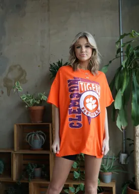 Clemson Tigers Football Spree Orange Thrifted Tee