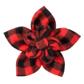 Collar Flower | Red & Black Buffalo Plaid