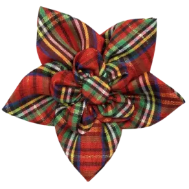 Collar Flower | Red Lurex Plaid