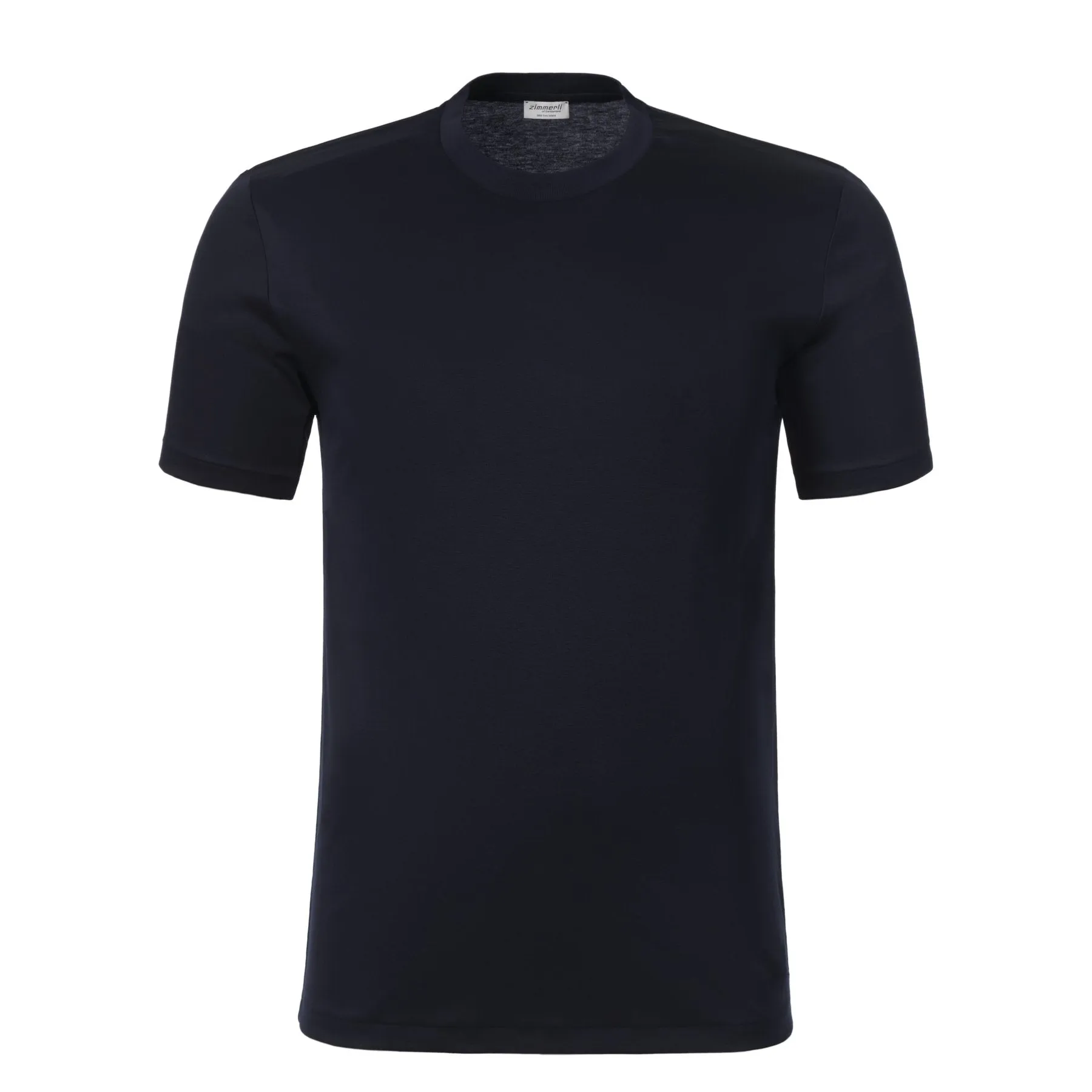 Crew-Neck Cotton T-Shirt in Dark Blue