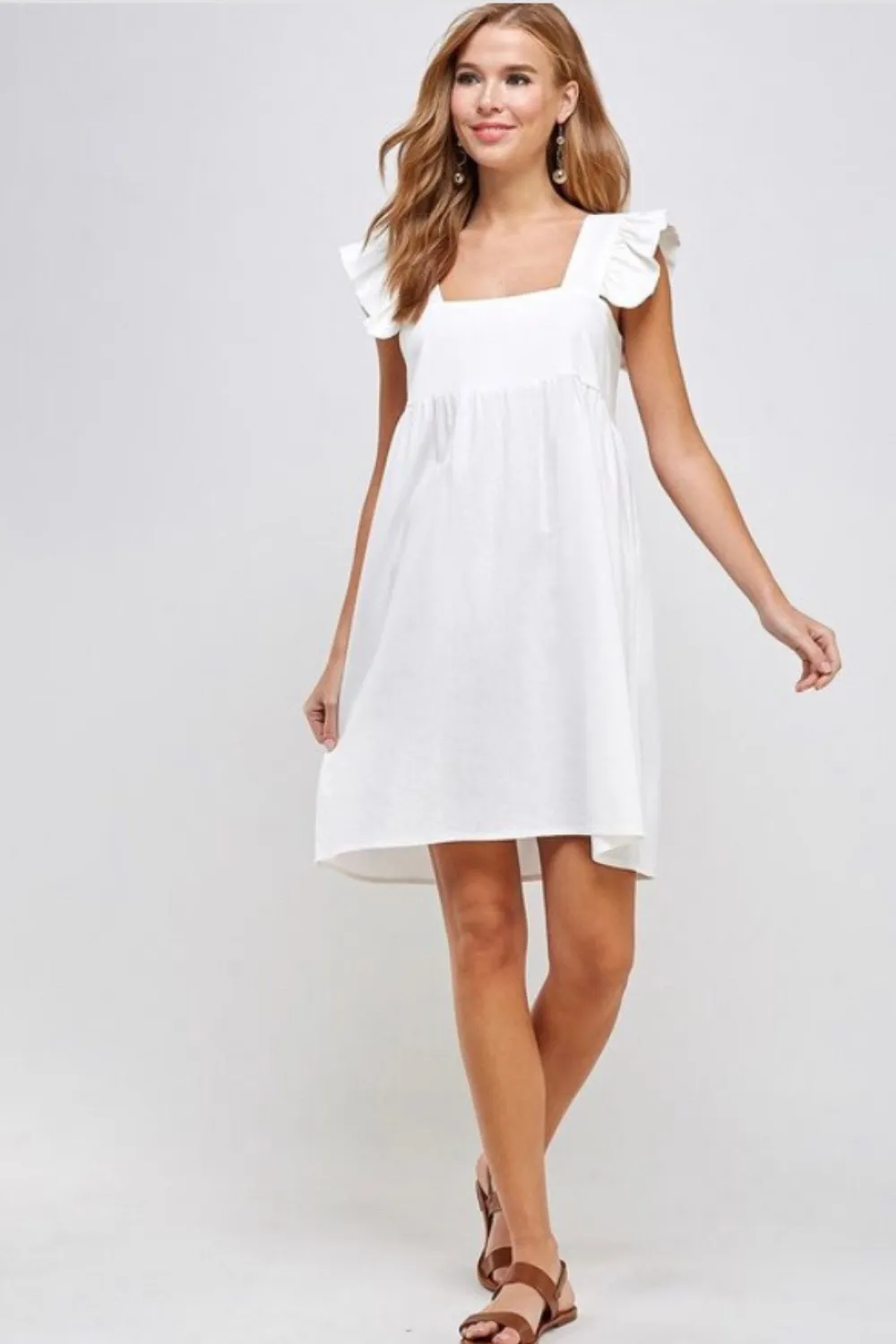 Cute White Ruffle Dress