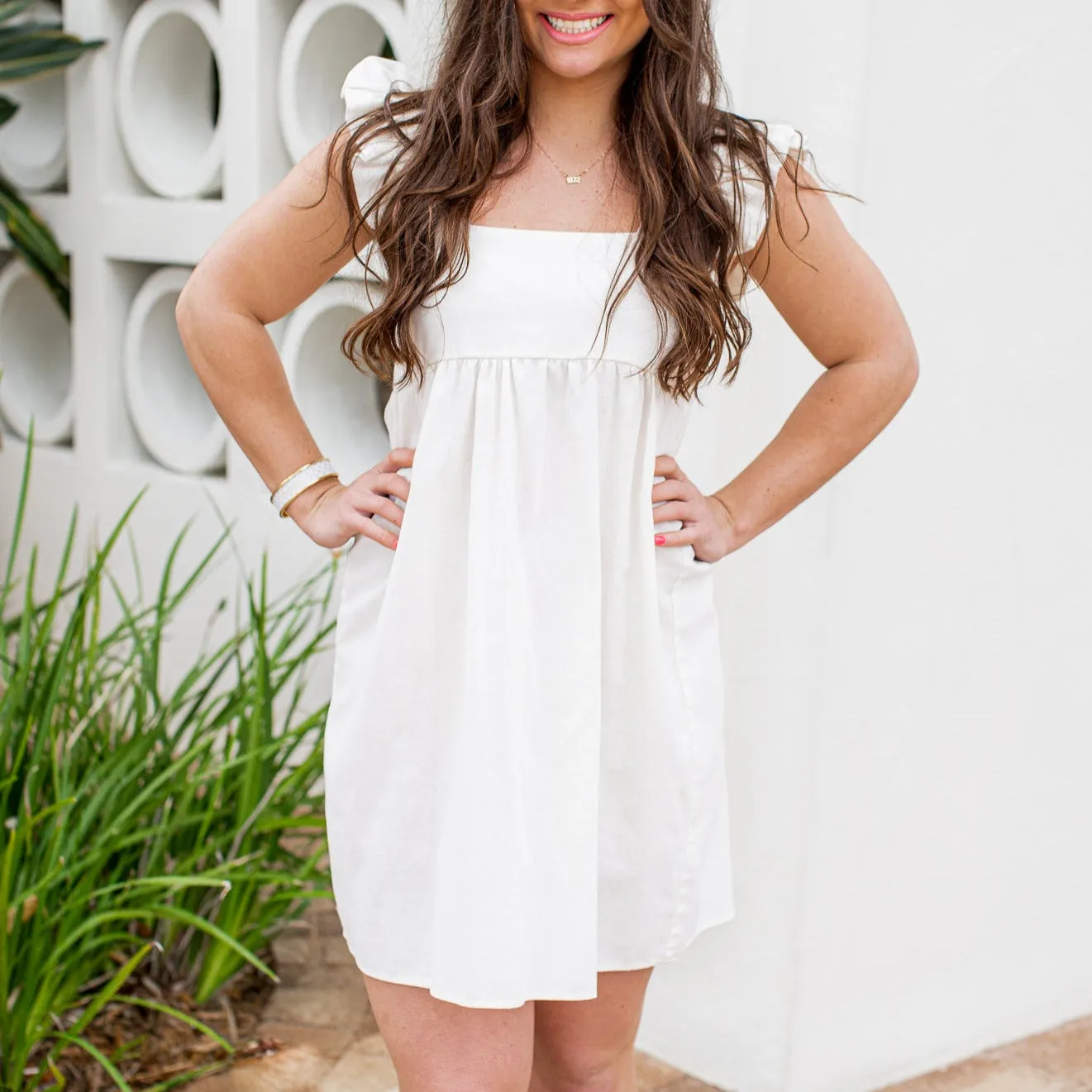 Cute White Ruffle Dress