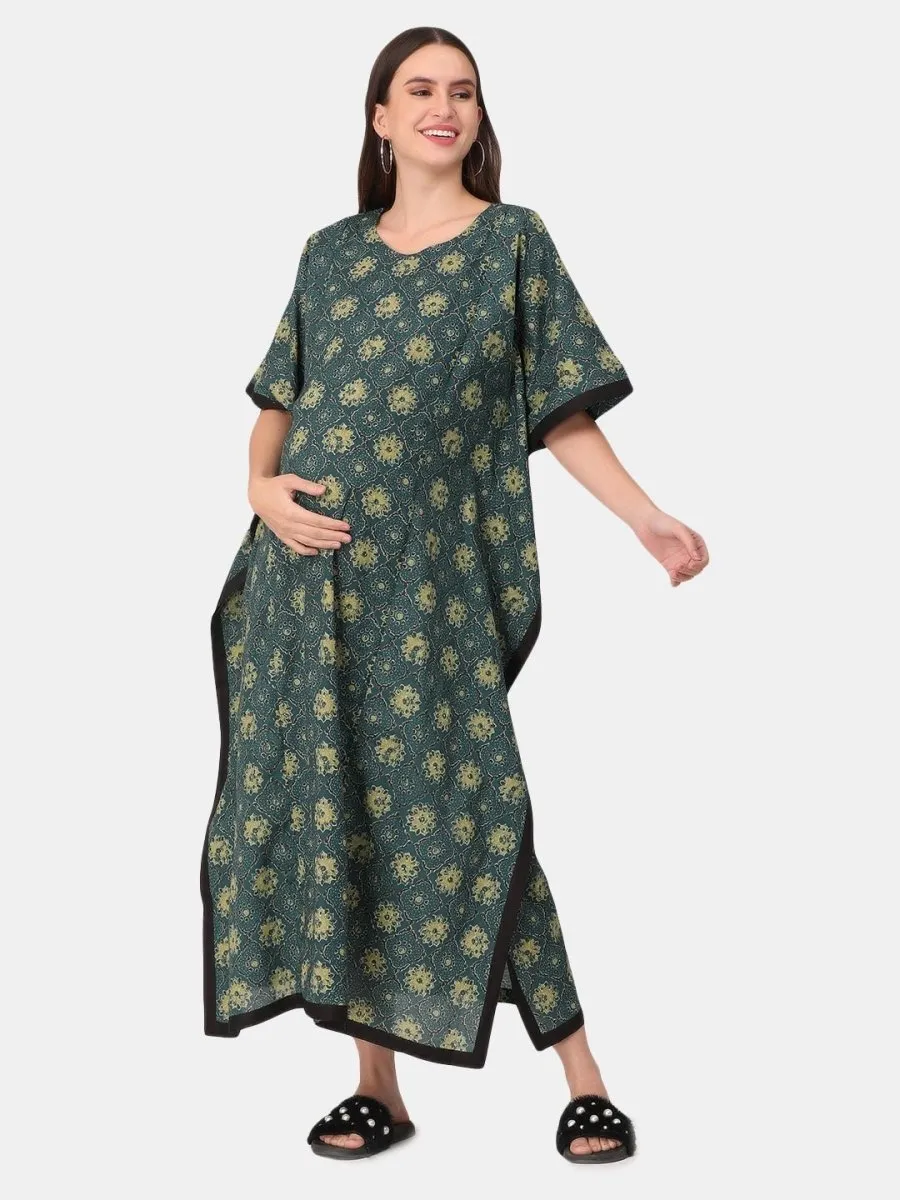 Dragonflies Maternity and Feeding Nighty Kaftan