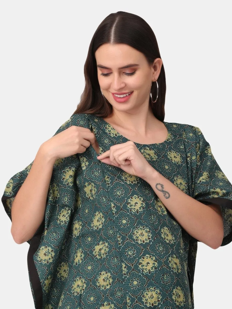 Dragonflies Maternity and Feeding Nighty Kaftan