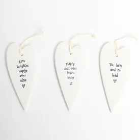 East of India Elegant Wedding Ceramic Hearts