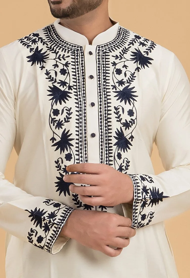 Premium Designer Silk Kurta & Optional Dhoti Set