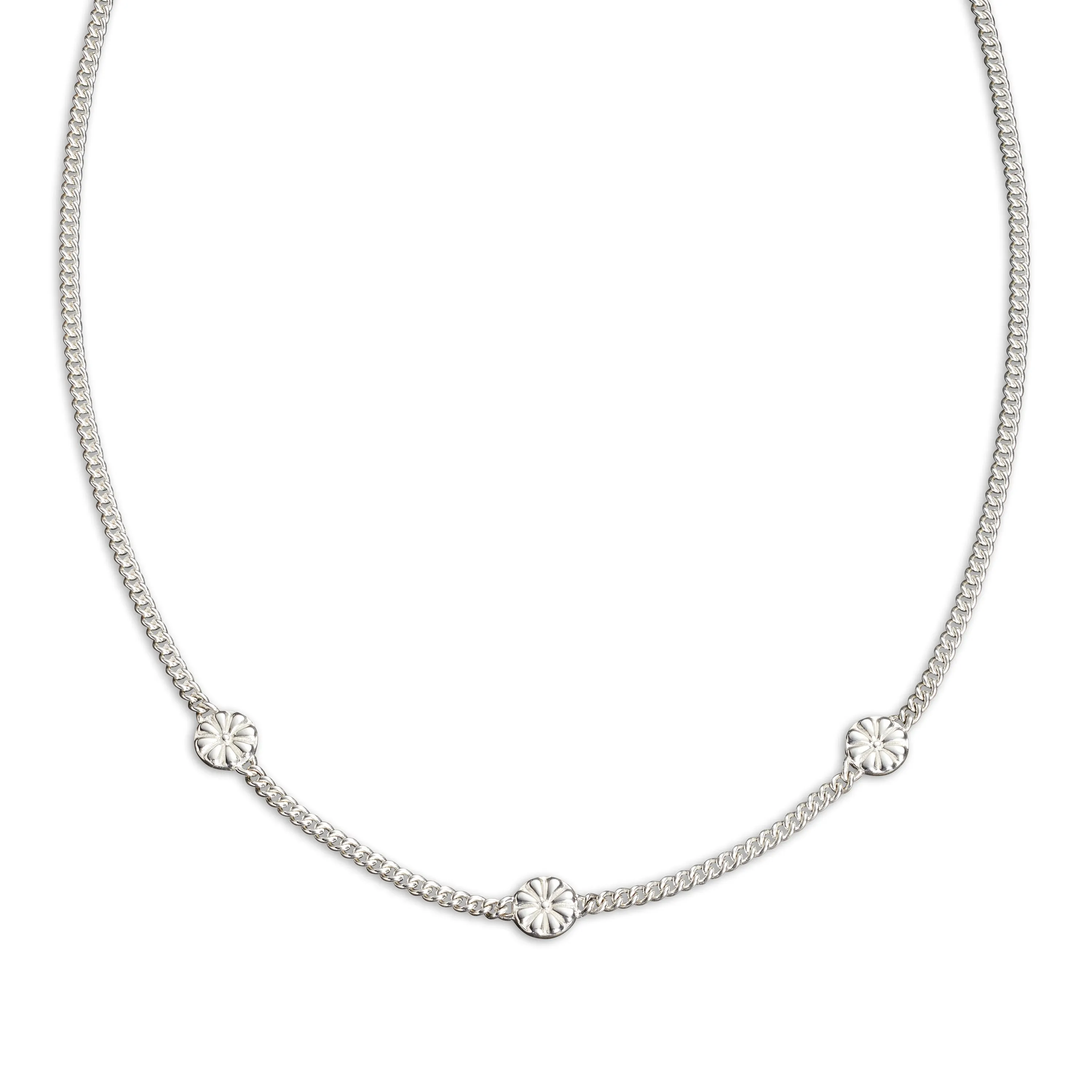 Flower Path Necklace - Sterling Silver - 16"