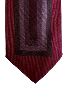 Gene Meyer Tie Maroon Purple Design - Hand Made in Italy