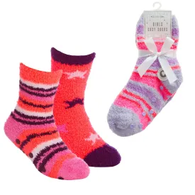 Girls Stripe & Star Cosy Socks with Grippers