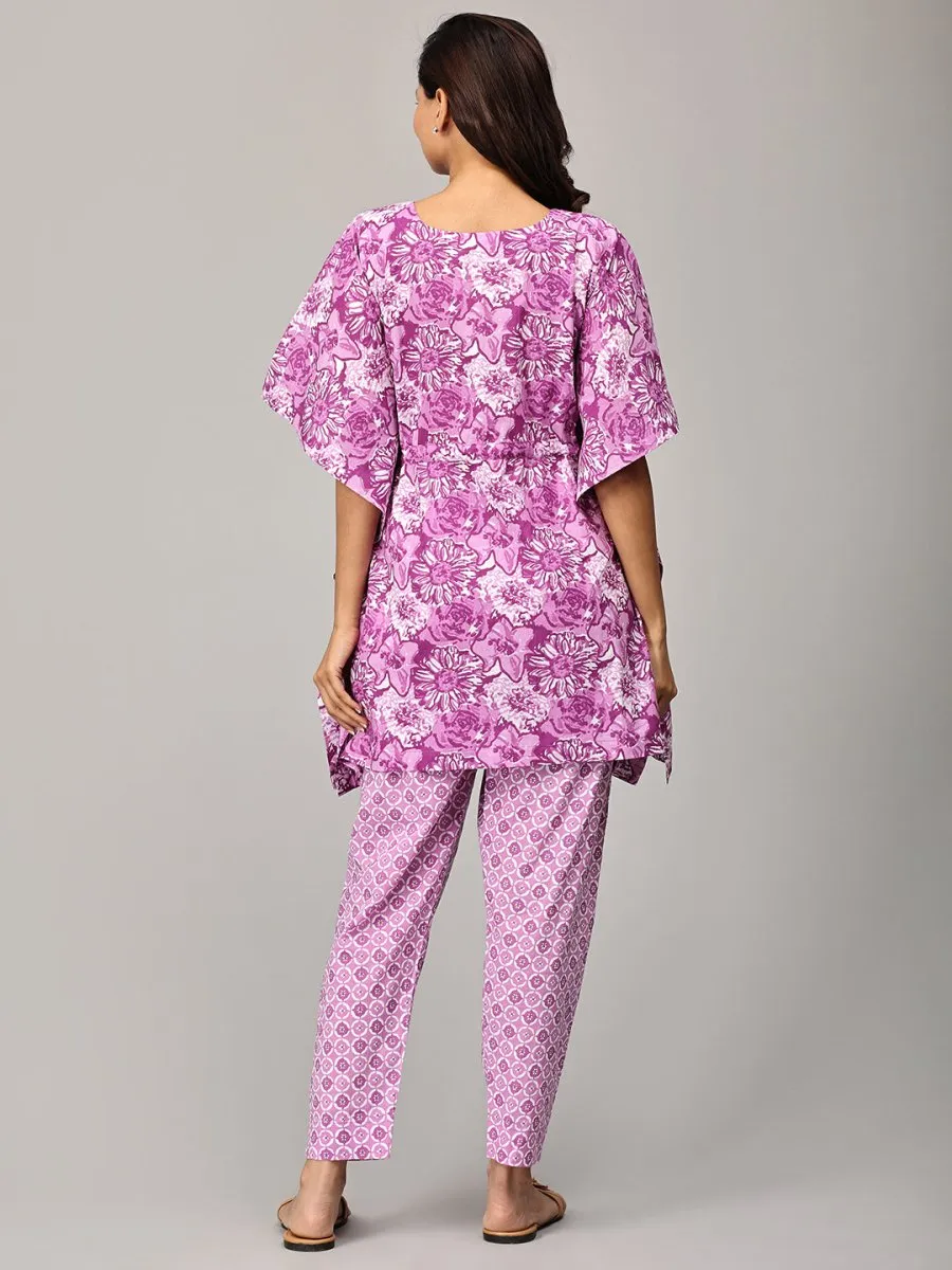 Gleaming Bliss Maternity and Nursing Kaftan Co Ord Set