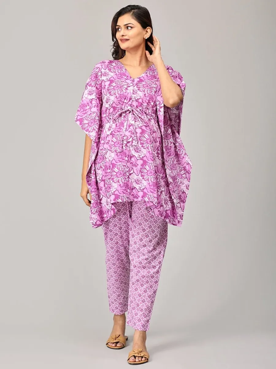 Gleaming Bliss Maternity and Nursing Kaftan Co Ord Set