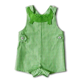 Green Gingham Alligator Romper