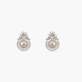 Helmi CZ Pearl Stud Earrings