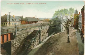 Jamaica Plain Station showing the Elevated Railways