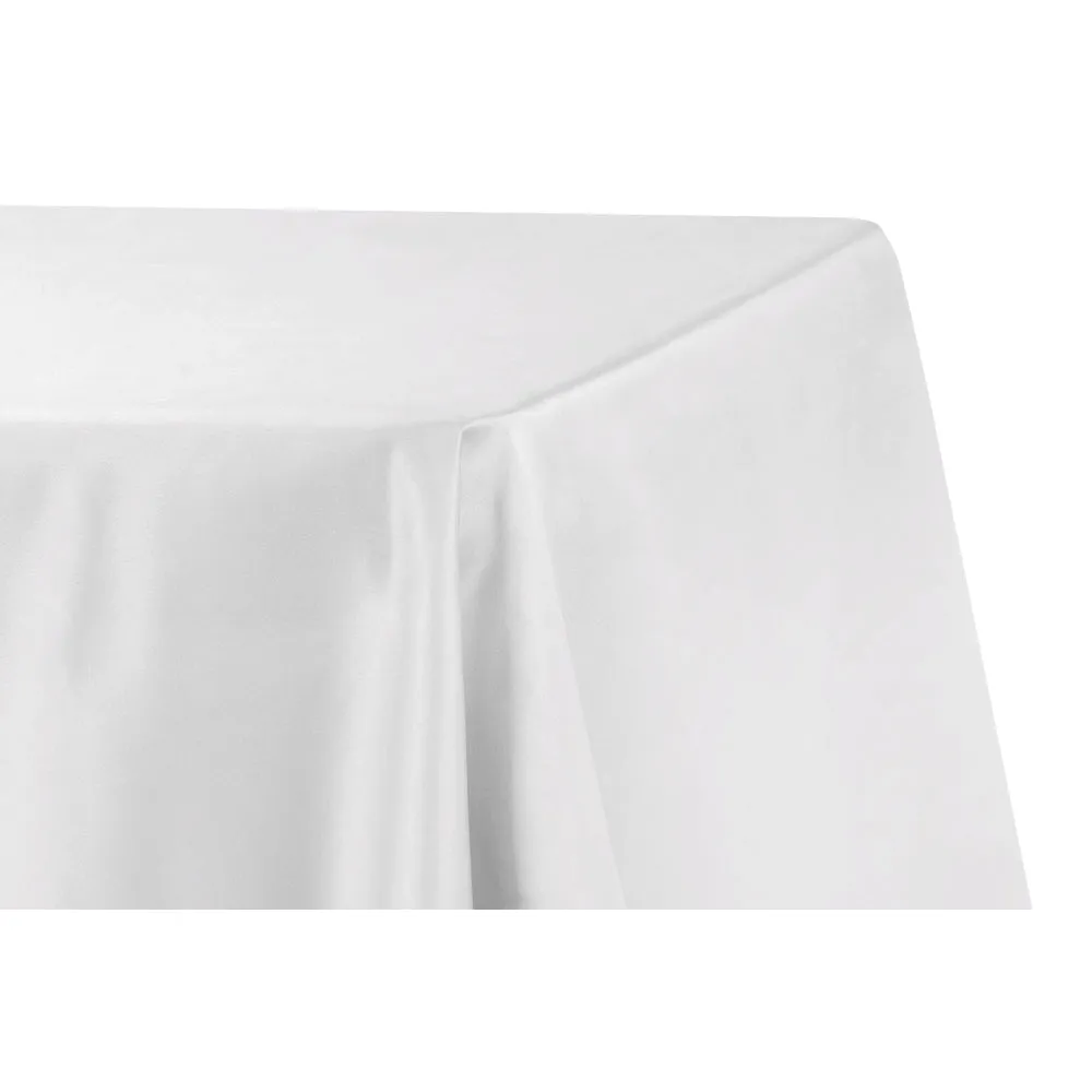 Lamour Satin 90"x132" Rectangular Oblong Tablecloth - White