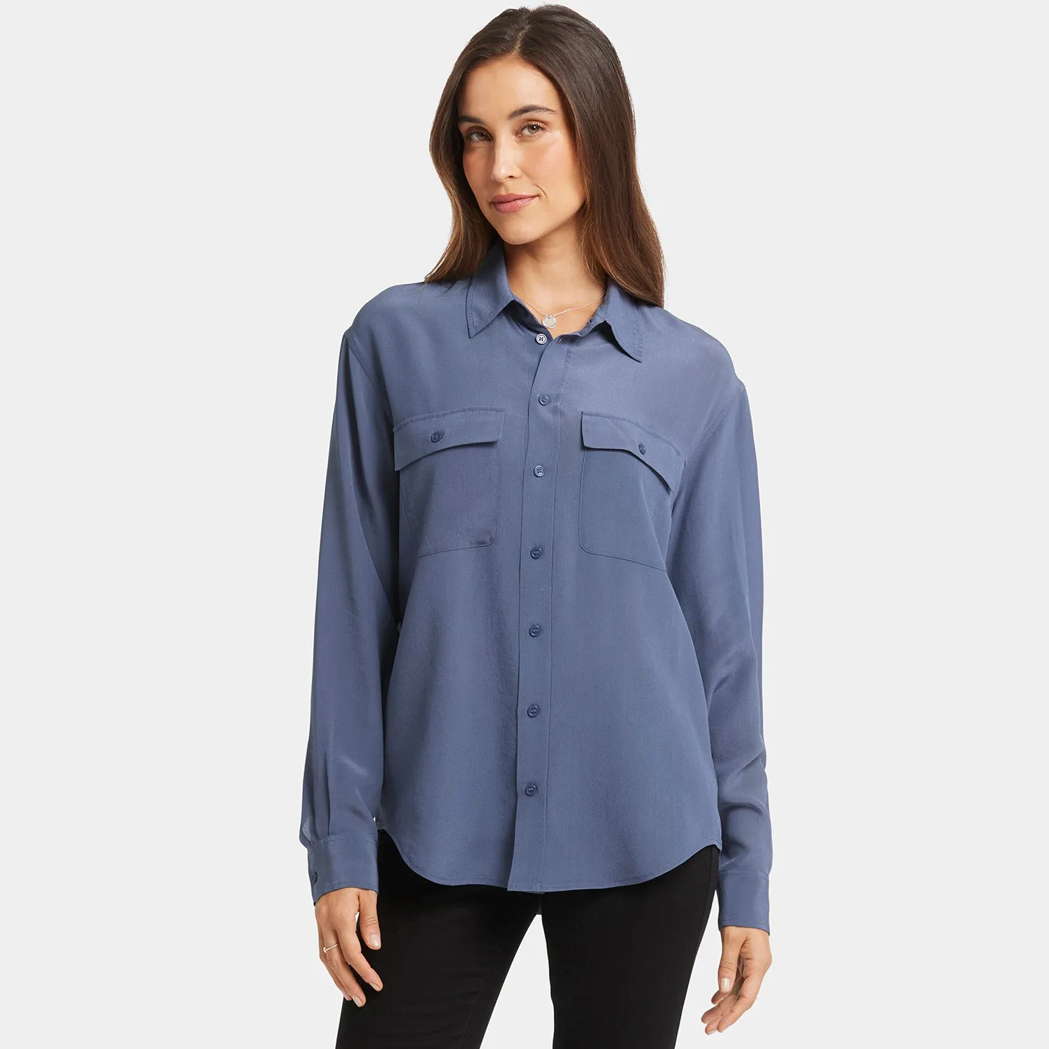 Lauren Silk Blouse - Cascade Lake