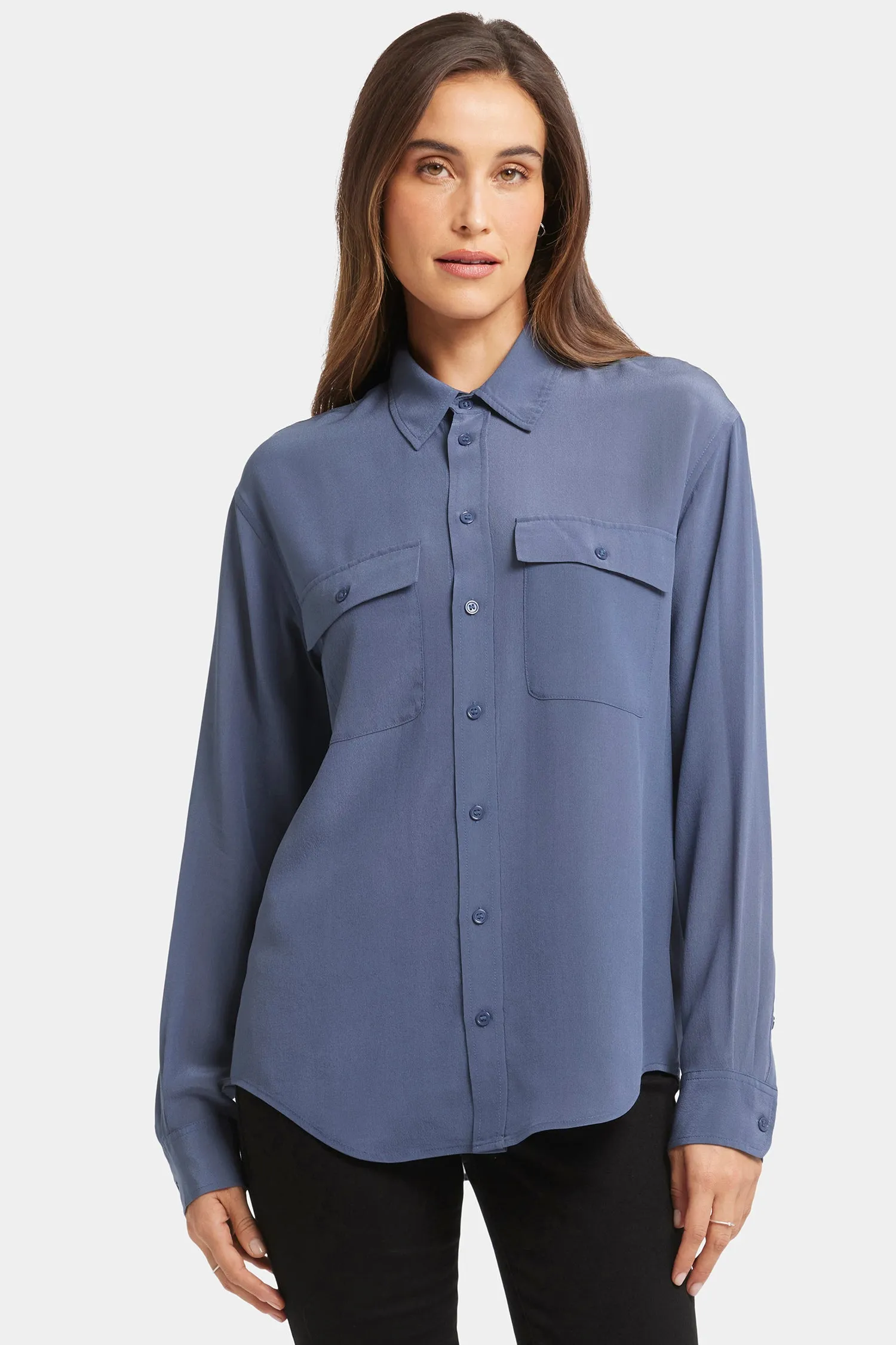 Lauren Silk Blouse - Cascade Lake