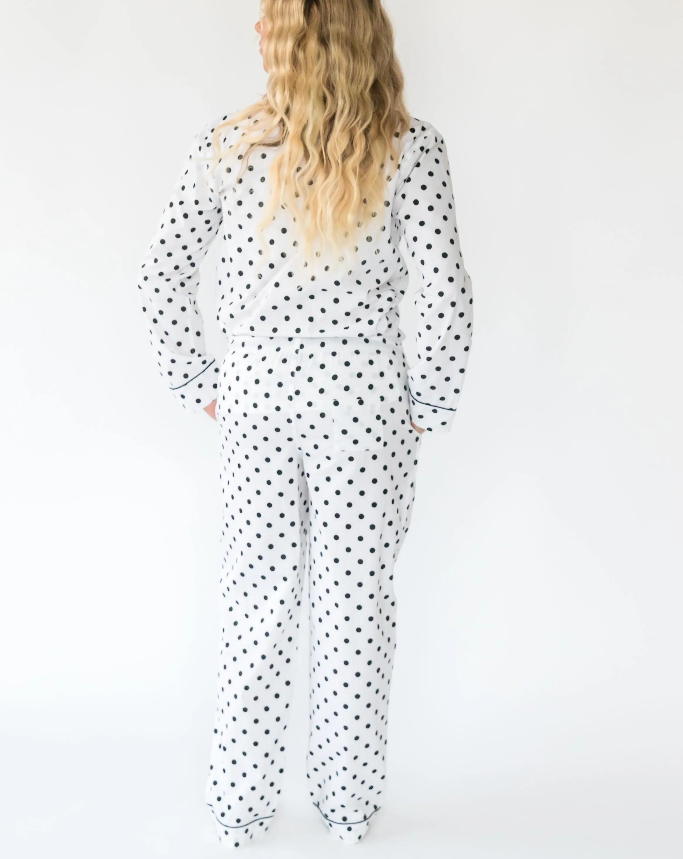 Myra Classic Dots Women's Long Sleeve Shirt & Pajama Set