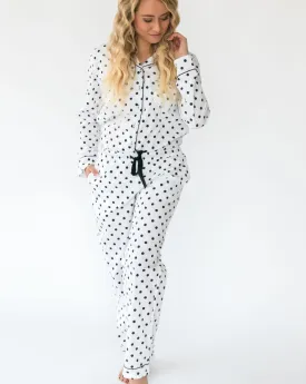 Myra Classic Dots Women's Long Sleeve Shirt & Pajama Set