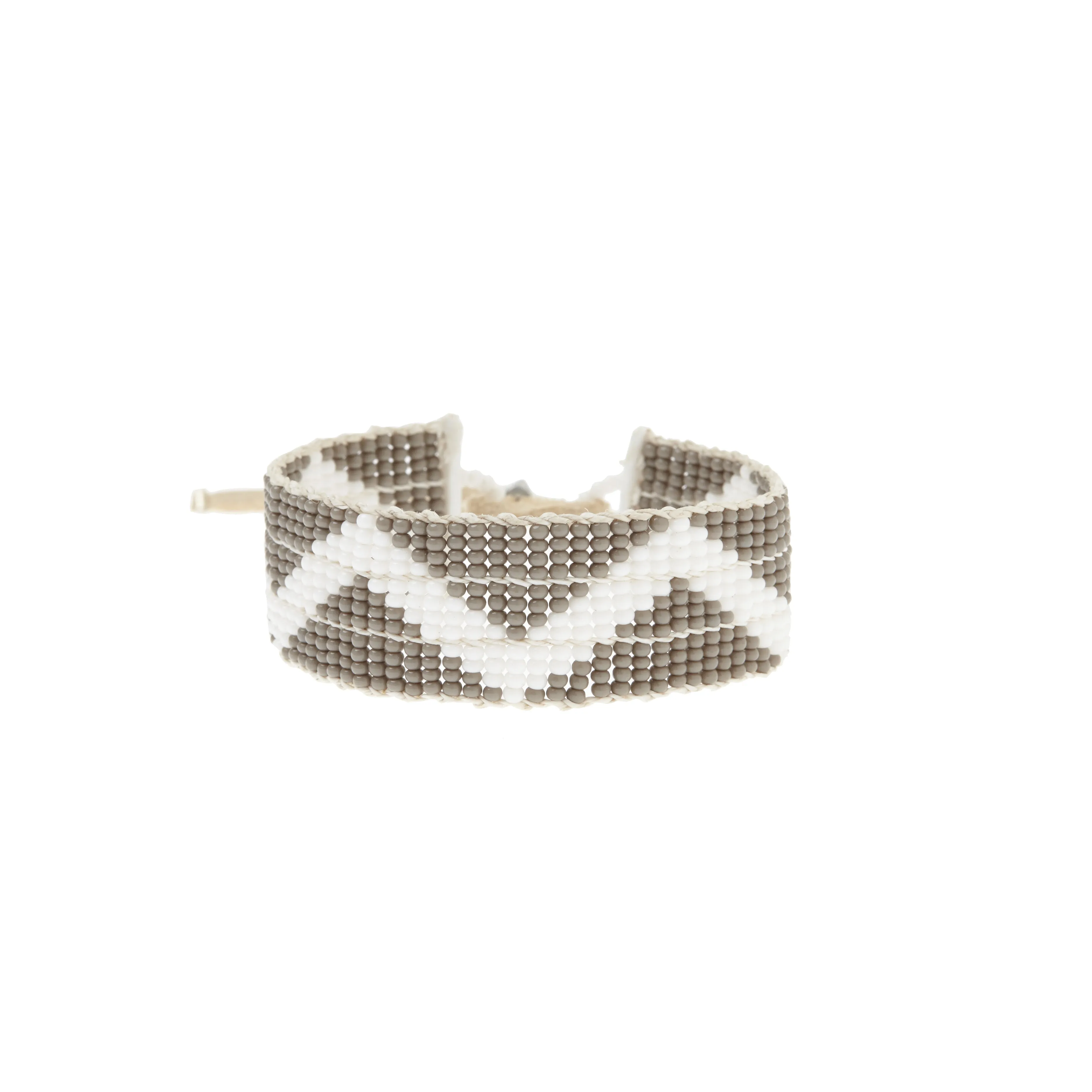 Narrow Zigzag Warrior Bracelet - GRAY/WHITE