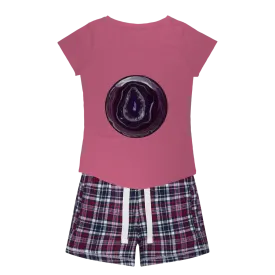 Purple Rock Women's Sleepy Tee and Flannel Short