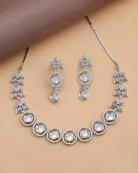 Rosalie Rhodium Plated Cz Necklace