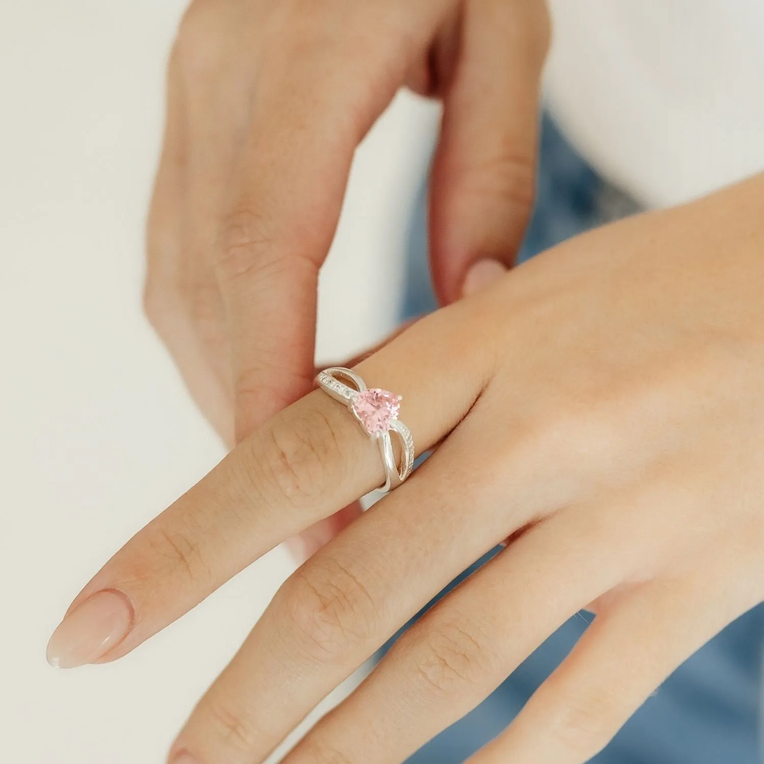 Sterling Silver CZ Heart Ring